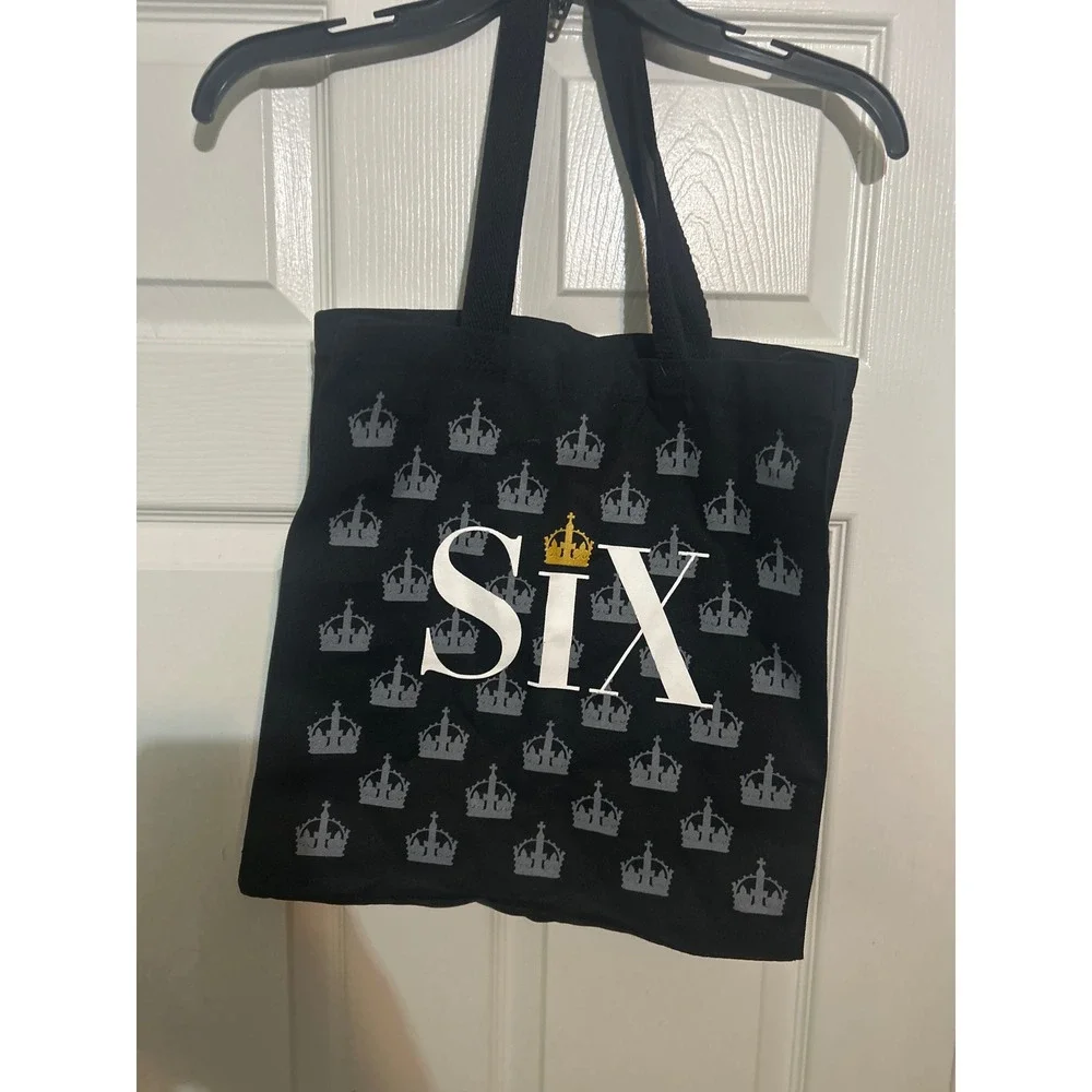 Six‎ The Musical Tote Bag Reusable Black Cotton Broadway Souvenir